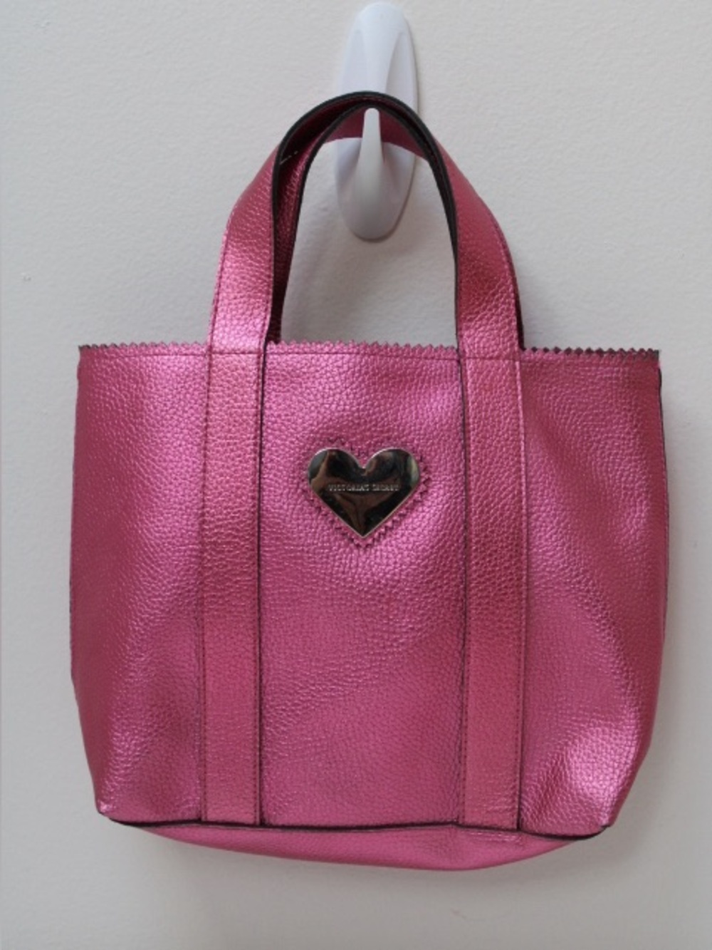 Victoria's Secret metallic pink mini tote bag
